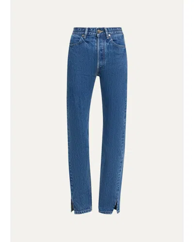 Rùadh Agnes Split Hem Slim-leg Jeans In Sloan Wash