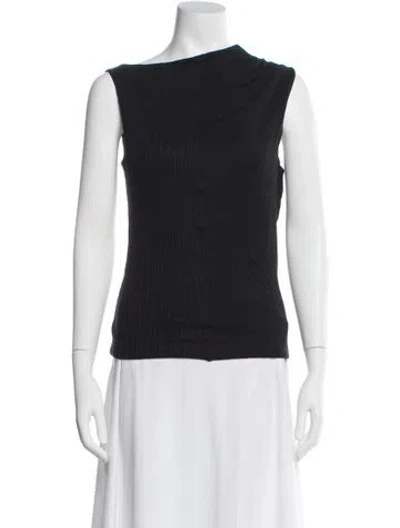 Pre-owned Rùadh Asymmetrical Sleeveless Top In Black