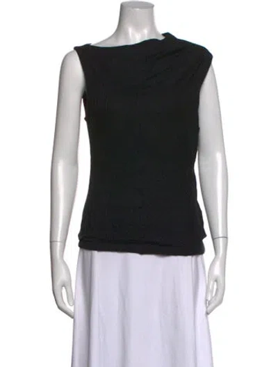 Pre-owned Rùadh Asymmetrical Sleeveless Top In Black
