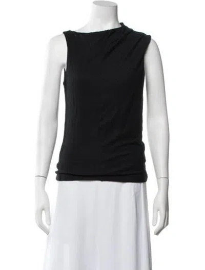 Pre-owned Rùadh Asymmetrical Sleeveless Top In Black