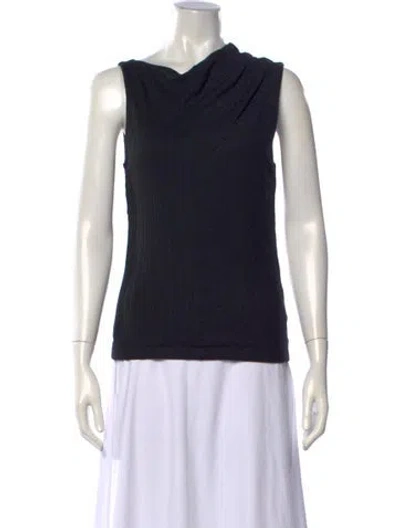 Pre-owned Rùadh Cowl Neck Sleeveless Top In Black