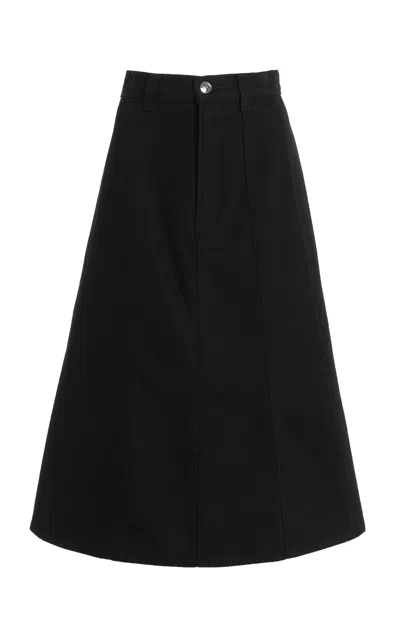 Rùadh Exclusive The Staffa Denim Midi Skirt In Black