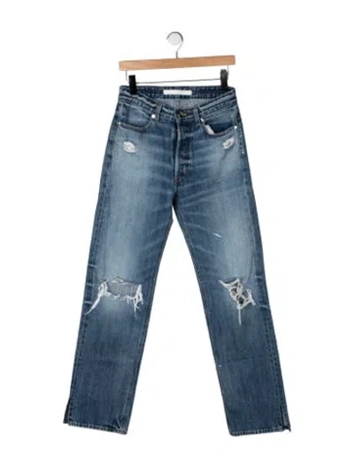 Pre-owned Rùadh High-rise Straight Leg Jeans In Blue