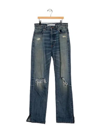 Pre-owned Rùadh High-rise Straight Leg Jeans In Blue