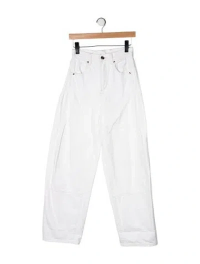 Pre-owned Rùadh High-rise Straight Leg Jeans In White