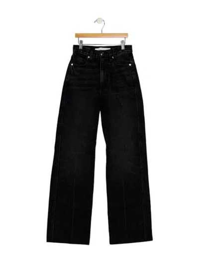 Pre-owned Rùadh High-rise Wide Leg Jeans In Black