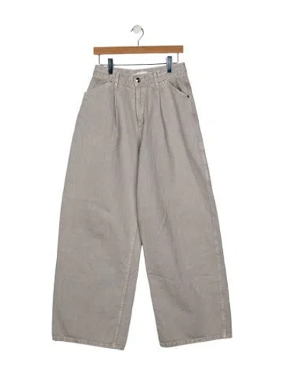 Pre-owned Rùadh High-rise Wide Leg Jeans In Gray