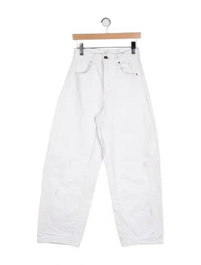 Pre-owned Rùadh High-rise Wide Leg Jeans In White