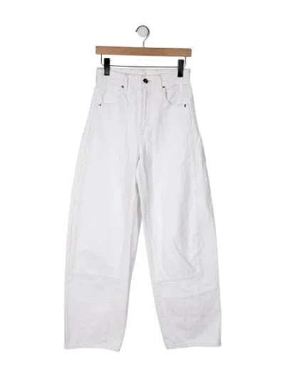 Pre-owned Rùadh High-rise Wide Leg Jeans In White