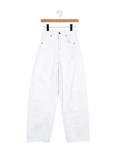 Pre-owned Rùadh High-rise Wide Leg Jeans In White