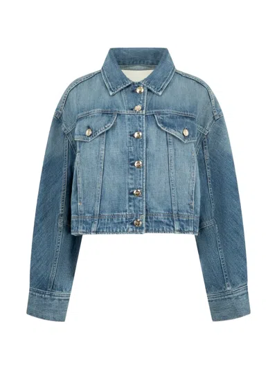 Rùadh Mhor Cropped Denim Jacket In Blue