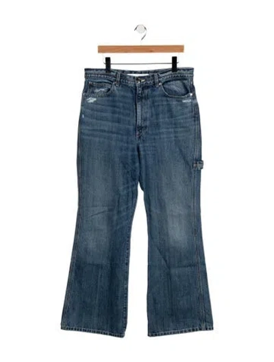 Pre-owned Rùadh Mid-rise Flared Jeans In Blue