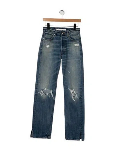 Pre-owned Rùadh Mid-rise Straight Leg Jeans In Blue