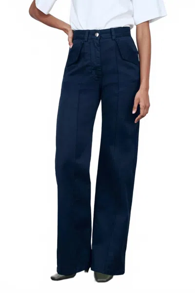 Rùadh Odette Straight Leg Pants In Navy In Blue