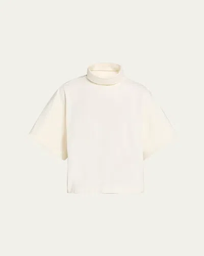 Rùadh Orbital Mock-neck Short-sleeve T-shirt In Neutral