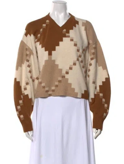 Pre-owned Rùadh Patterned V-neck Sweater W/ Tags In Multicolor