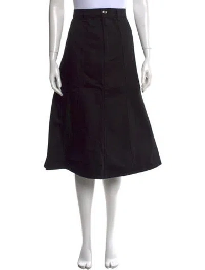Pre-owned Rùadh Pleated Accents Midi Length Skirt In Black