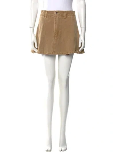 Pre-owned Rùadh Pleated Accents Midi Length Skirt In Brown