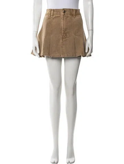 Pre-owned Rùadh Pleated Accents Mini Skirt In Neutrals