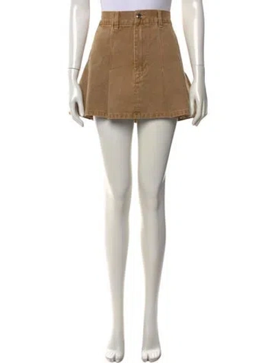Pre-owned Rùadh Pleated Accents Mini Skirt W/ Tags In Neutrals