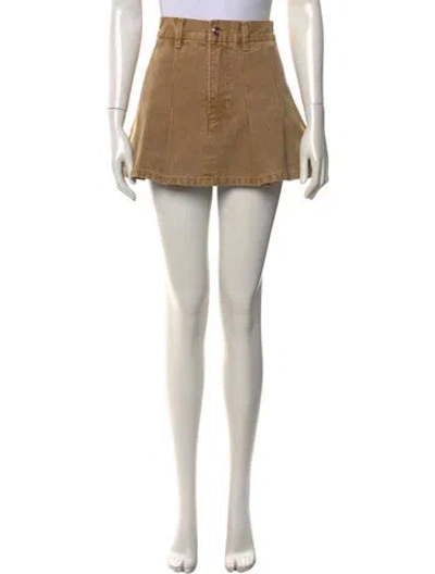 Pre-owned Rùadh Pleated Accents Mini Skirt W/ Tags In Neutrals