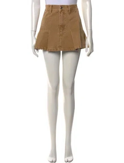 Pre-owned Rùadh Pleated Accents Mini Skirt W/ Tags In Neutrals