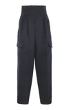 Rùadh Russel Wool-twill Wide-leg Cargo Pants In Blue