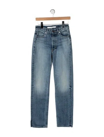 Pre-owned Rùadh Straight Leg Pants In Blue