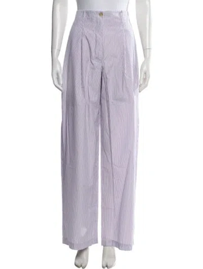 Pre-owned Rùadh Striped Wide Leg Pants In Purple