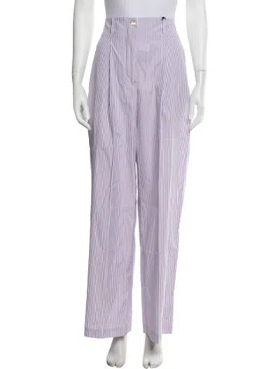 Pre-owned Rùadh Striped Wide Leg Pants In Purple