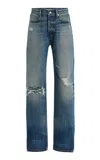 Rùadh The Agnes Cotton Ripped Jeans In Blue