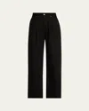 Rùadh The Archer Pleated Wide-leg Jeans In Black