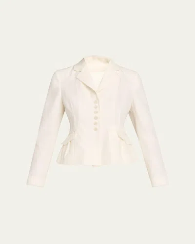 Rùadh The Blair Slim Wool-silk Jacket In White