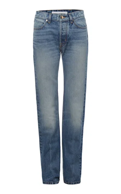 Rùadh The Coco Rigid Mid-rise Straight-leg Jeans In Blue