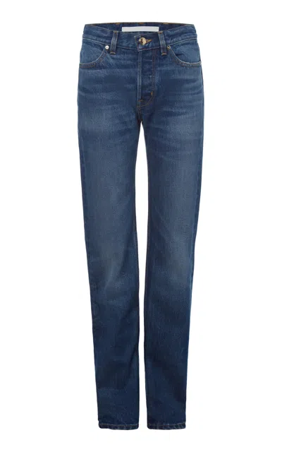 Rùadh The Coco Rigid Mid-rise Straight-leg Jeans In Blue