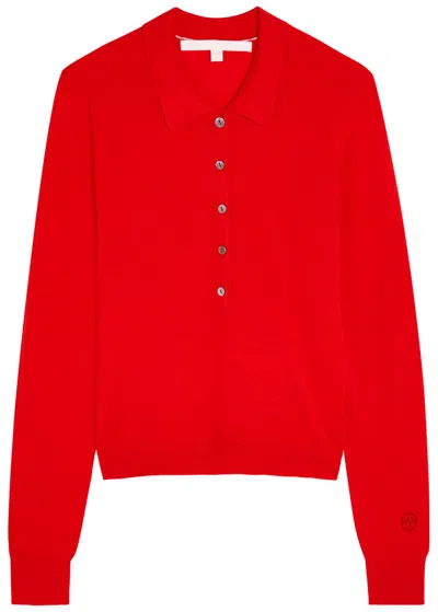 Rùadh The Dea Wool Polo Top In Red