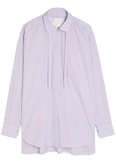 Rùadh The Dune Striped Cotton Shirt In Purple