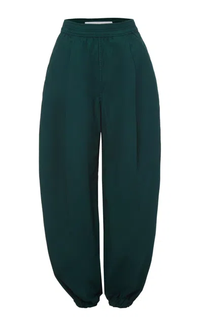 Rùadh The Forbes Cropped Cotton Wide-leg Pants In Green