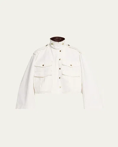 Rùadh The Henderson Oversized Cotton Canvas Jacket In White