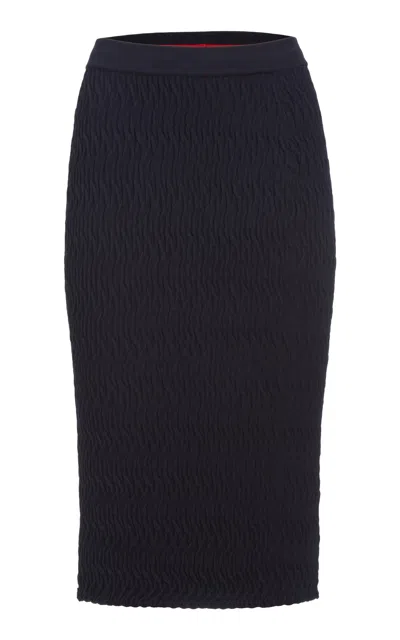 Rùadh The Ivy Crepe Midi Skirt In Blue