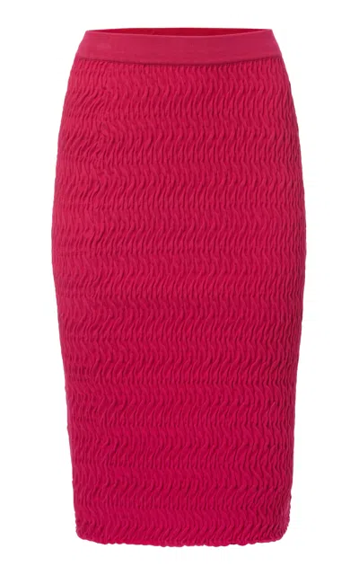 Rùadh The Ivy Crepe Midi Skirt In Red