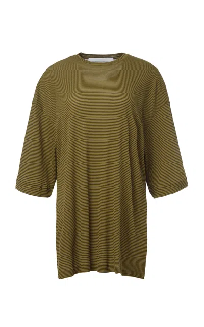 Rùadh The Jones Long Cotton Top In Green