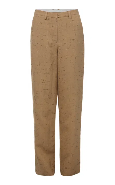 Rùadh The Lea Twill Straight-leg Pants In Brown