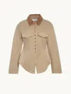Rùadh The Lennox Suede-trimmed Organic Cotton-twill Jacket In Neutral