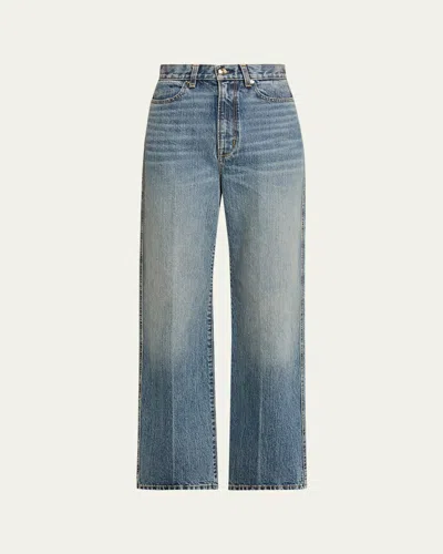 Rùadh The Quinn Acid-washed Straight-leg Jeans In Blue