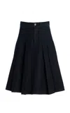 Rùadh The Reid Cotton Midi Skirt In Black