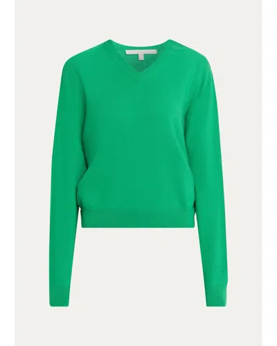 Rùadh The Sanderson Cashmere V-neck Sweater In Parrot
