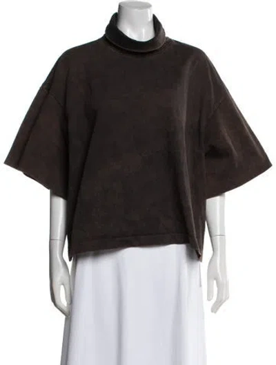 Pre-owned Rùadh Turtleneck Short Sleeve Sweatshirt In Brown