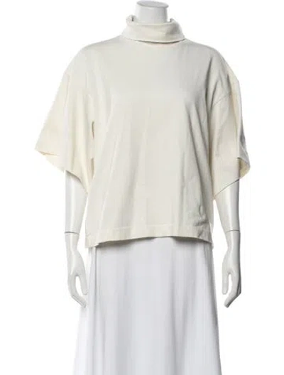 Pre-owned Rùadh Turtleneck Short Sleeve Top In Neutrals