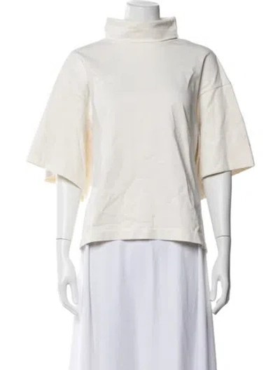Pre-owned Rùadh Turtleneck Short Sleeve Top In Neutrals